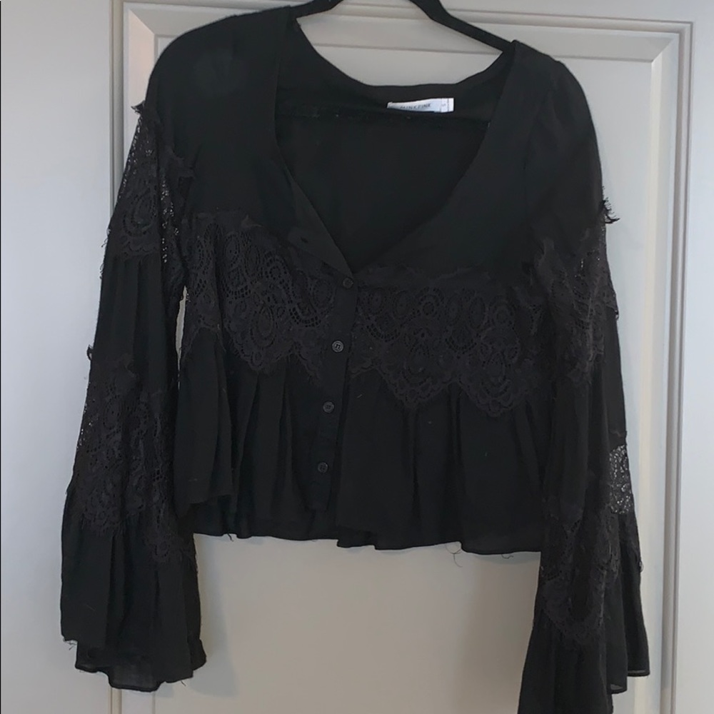Lace bell sleeve top